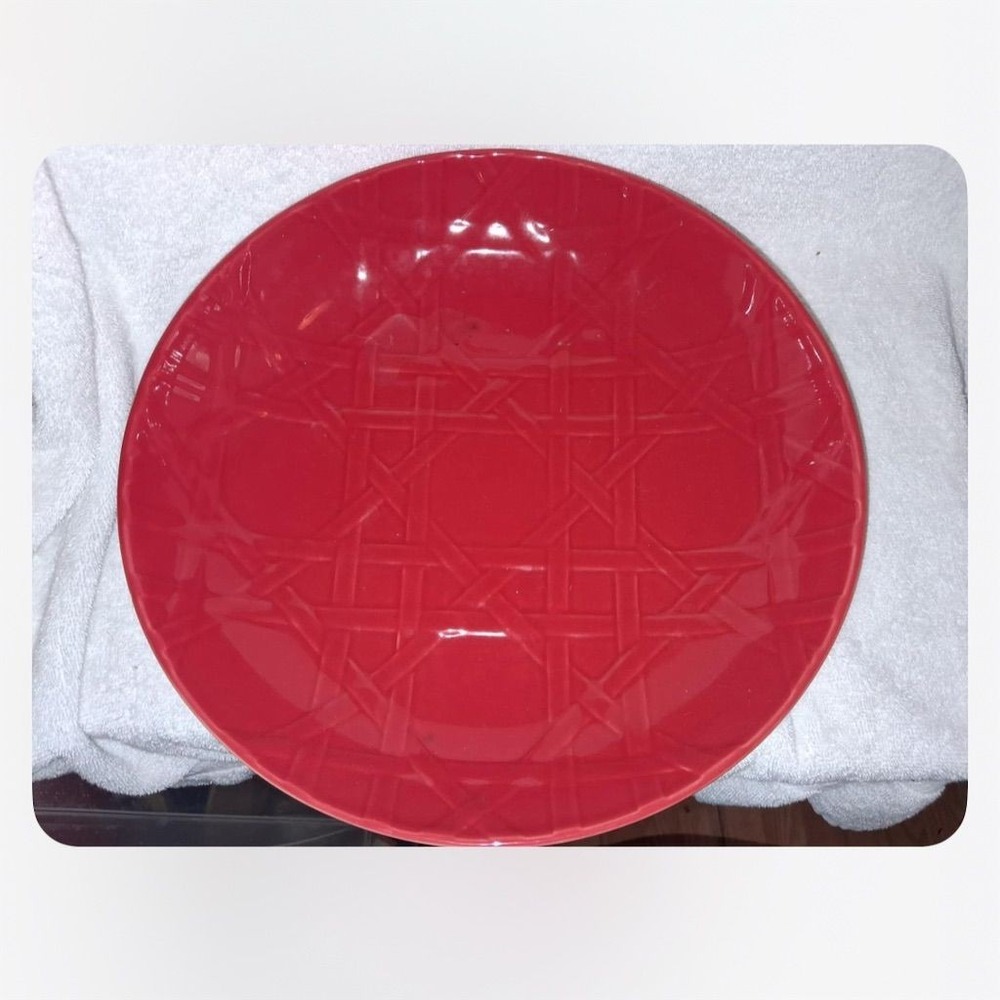 Porland Cindy Crawford Red Geometric Dinner Plate 11" Elegant Dining replacement